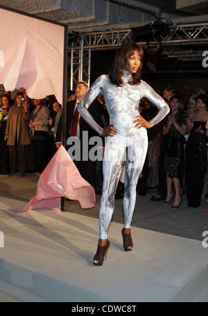 Supermodel Naomi Campbell performs for russian artist Aidan Salakhova`s Art Project in Moscow. Stock Photo